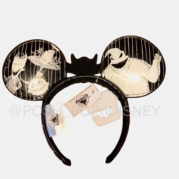 DISNEY parks Oogie boogie 🎲SHOCK, LOCK & BARREL Ears Jack Skellington bow tie - Picture 2 of 5